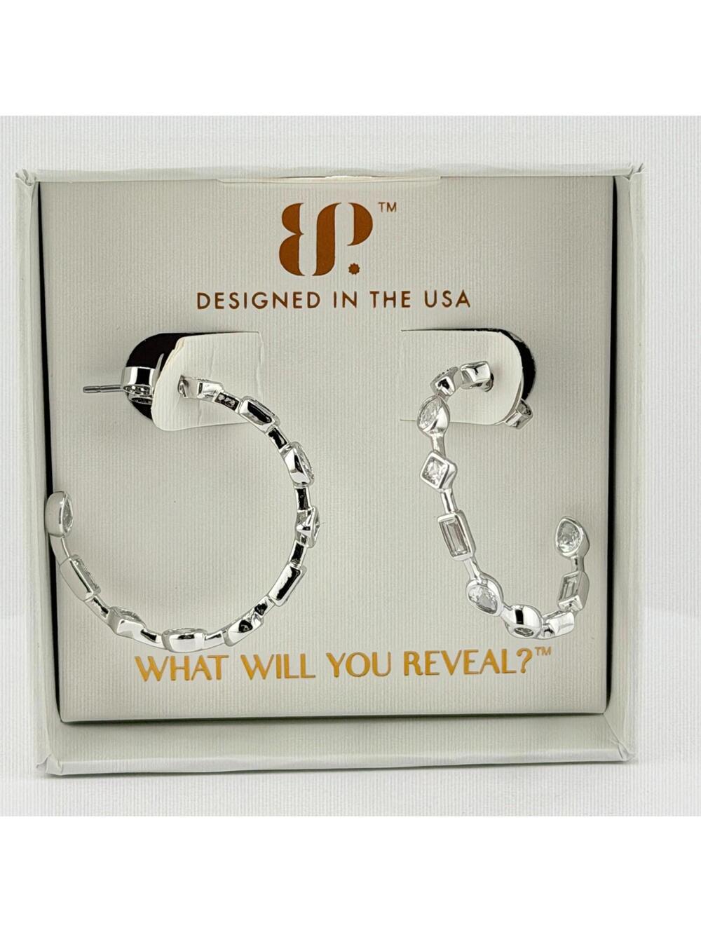 Bomb Party April 2026 Earrings "The Noelle Hoop" on Rhodium ER17754